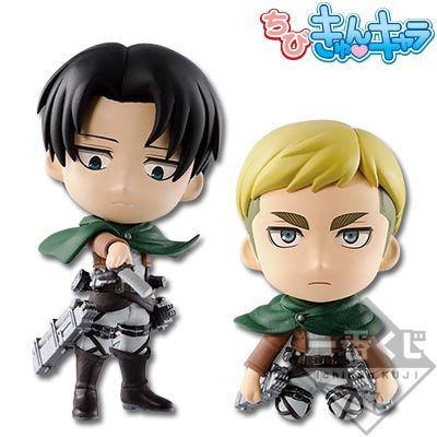 Banpresto has updated their merchandise page with more images from all the prizes they showcased back at Anime Japan 2015!This includes the special edition single-tinted Levi figure! Everything will be available starting in the 2nd half of May.