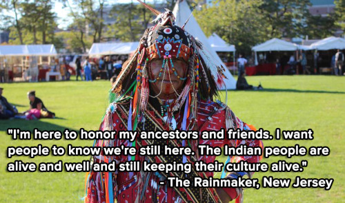 micdotcom:  On Randall’s Island, a stone’s throw from east Manhattan’s shoreline, hundreds of Native American artists, educators, dancers and performers gathered all weekend for a powwow to honor indigenous people around the world. Instead of Columbus