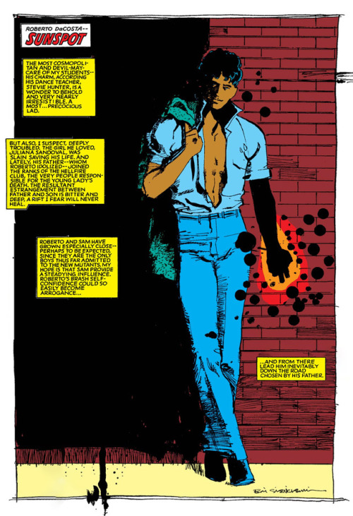 themarvelproject:New Mutants character profiles by Chris Claremont and Bill Sienkiewicz (1984)