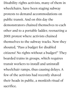 punkrorschach:punkrorschach:This kicks ass. Disabled activists are protesting for their rights in South Korea by literally just riding the train during rush hour.full article