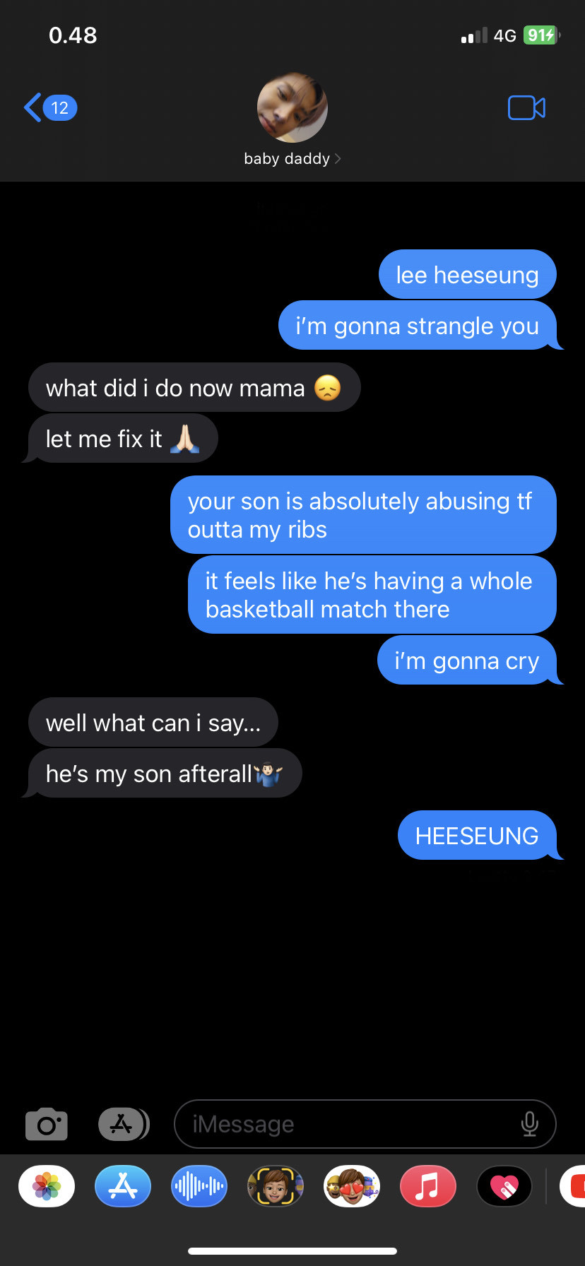 -texting W/ Baby Daddy!Heeseung