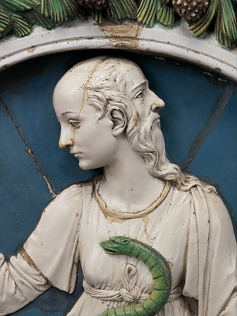 heaveninawildflower:Glazed terracotta roundel of Prudence (Florence, circa 1475) by Andrea della Rob