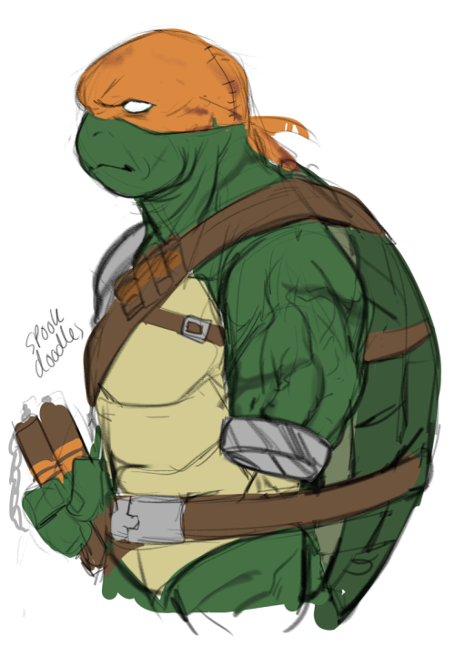 spookdoodles:did a lil SAINW Mikey warm up today bc i’m in TMNT nostalgia mode