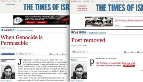 &ldquo;When Genocide is Permissible&rdquo; - Times of Israel HeadlineAn Israeli newspaper actually p