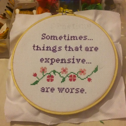teawithroses: I loved this quote so much I just had to do a cross stitch for it.