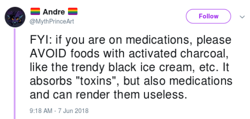 spoonie-living: [Image: A tweet by @MythPrinceArt, which reads, “FYI: if you are on medication