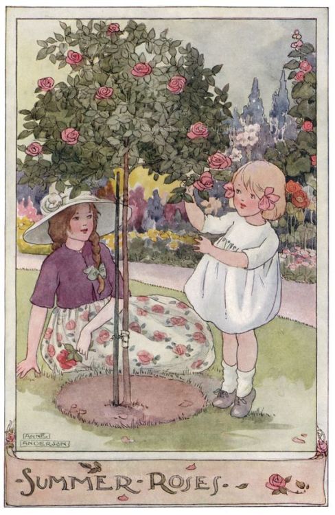 Anne Anderson (Scottish, 1874-1952)An illustration of ‘Summer Roses’ from her book &ldqu