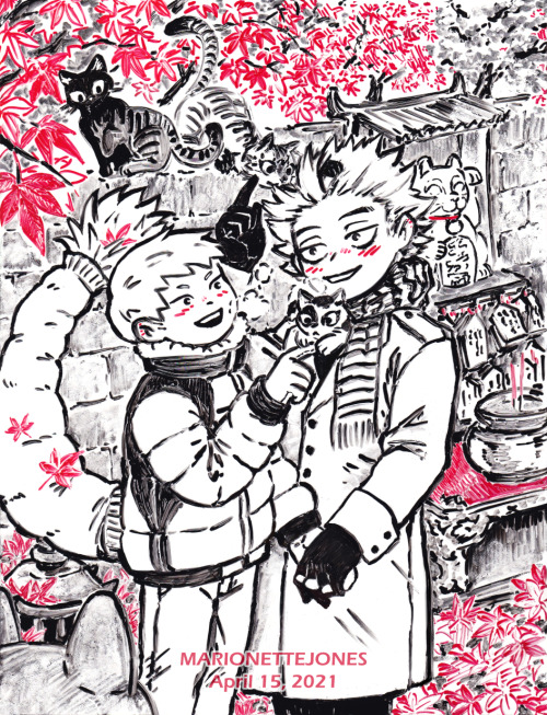 Date on cat islandShinoji commission for @mmmmyeahokayso (different eyes on second image) My pen wan