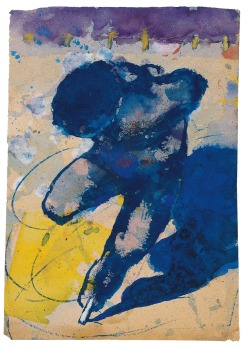 loverofbeauty:  Emil Nolde:  Eisläufer (Ice skater) Watercolor  (1940s) 