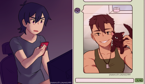 Catfish [Sheith]  Read on [Ao3]Keith opened the three pictures again, staring at them with bran