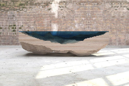 mymodernmet:The Abyss Table is a stunning coffee table that mimics the depths of the ocean with stac