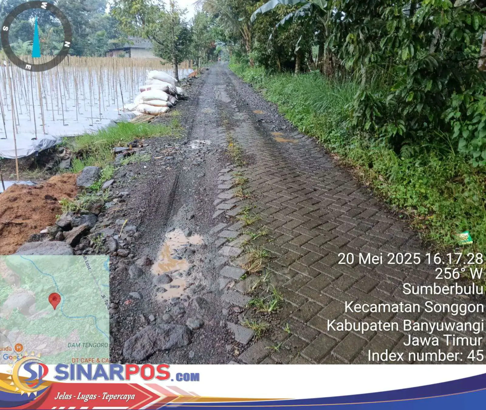 Warga Resah, Jalan Paving Desa Sumberbulu Rusak Parah Akibat Tambang Galian C Diduga Ilegal
