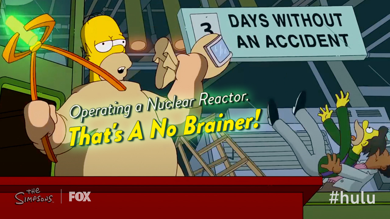 Maybe the carbon rod should be in charge? Celebrate No Brainer Day with The Simpsons.