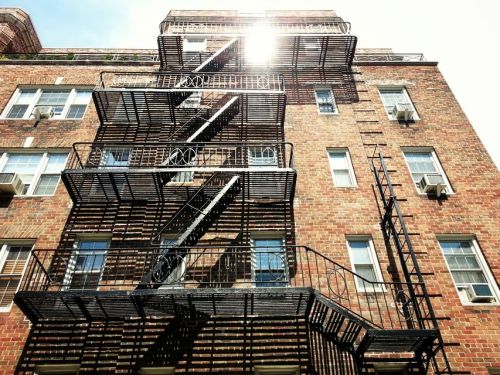 Fire escapes in Manhattan at Greenwich Village