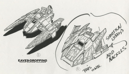 startrekstuff:Klingon shuttle designs for Broken Bow and Bounty, by John Eaves.[source]