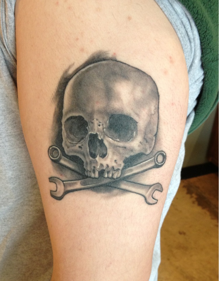 kurtfagerland:  Some healed pics of this little skull I did a while back   KurtFagerland.com