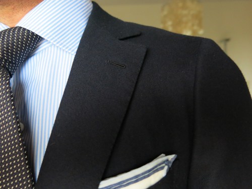 Bespoke Sartoria Ripense suit MTM Luxire shirt Drake&rsquo;s bespoke tie Meermin double monks