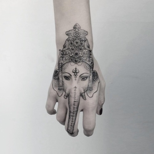Ganesh Tattoo Artist: Shpadyreva Julia Tattooer and artist Based in Moscow 