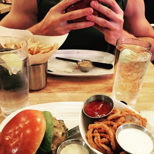 I mean burgers and a hot boy, what more could you ask for? #midtown #timessquare #burgers