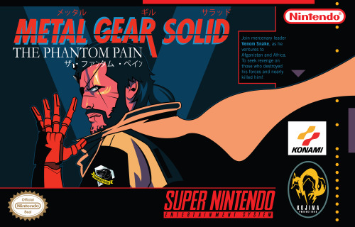 I decided to design a Metal Gear Solid 5 SNES box.