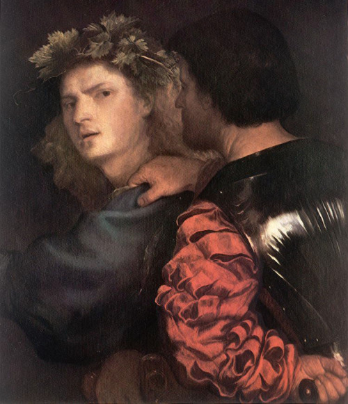 ganymedesrocks: artist-titian:  The Bravo, 1520, Titian Medium: oil,canvas  The greatest painter of 16th-century Venice, Titian, in full Tiziano Vecellio or Tiziano Vecelli, (circa 1488/90 — 1576). 