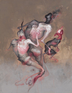 rfmmsd:  Artist: Allison Sommers &ldquo;Graces&rdquo; Gouache, Blood, and Mixed Media on Illustration Board 11.75” x 15”
