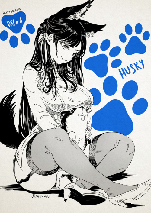 Inktober Day 6 - HUSKY
