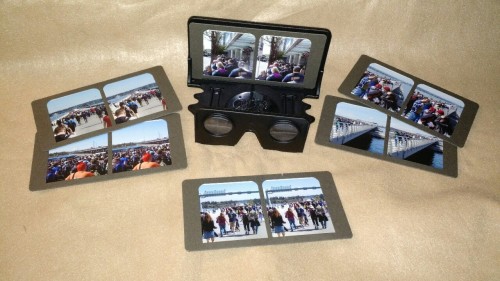 I made stereocards of the new 520 bridge grand opening party yesterday!