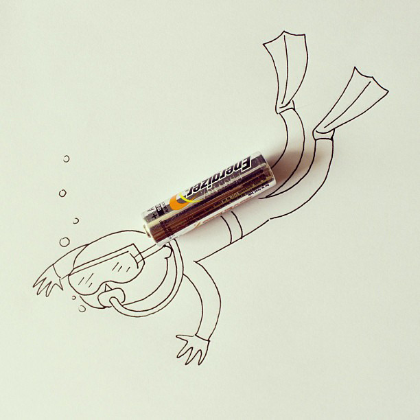 tastefullyoffensive:  Everyday Objects Blended With Simple Sketches (Part 2) by Javier