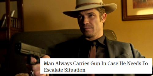 madfilmstudent: Justified + The Onion headlines (insp.)