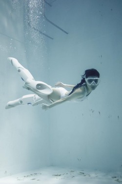 the-goddamazon:  fragileblackgirl:  circuitfry:  functional jet-propulsion swimming robot legs aqua-cyborg  *deep inhale* 🙊😺  I’m just thinking about the leaps and bounds this could mean for disabled folks. 