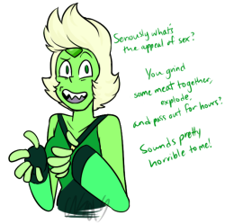 cartoonyworld:  I will go down in fire with (sassy) Aro/Ace Peridot 