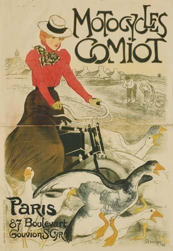 theophile-steinlen:Motocycles Comiot, 1899, Theophile Steinlen