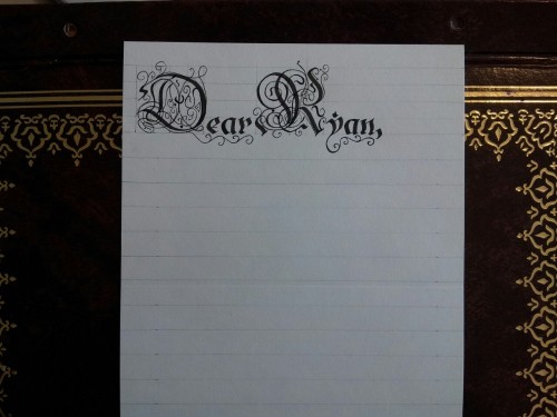 calligraphypenpals:  The first calligraphy pen pal letter has been sent! 