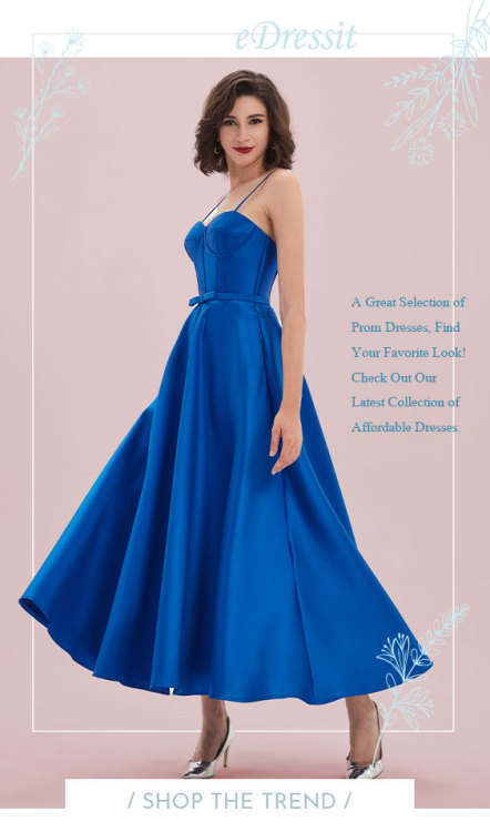  eDressit Royal Blue Spaghetti Polyester Bone Tea Length Party Dress (04210605)