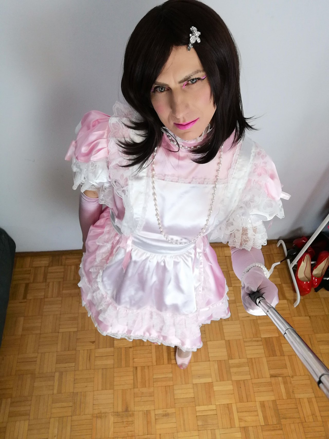 Pink Satin Sissy Maid By Sabrina Anderson Tumblr Pics