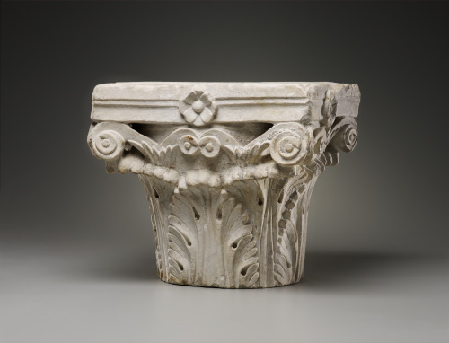 Corinthian column capital, 2nd-3rd century A.D. Marble. Roman. Via Yale Art Gallery