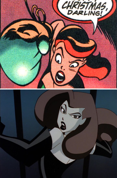 cooketimm:   The Harley and the Ivy (1995) & Holiday Knights (1997) comparison. Original story: Ronnie Del Carmen (and art), Paul Dini Director (TV Episode): Dan Riba See more pics (25+): https://vk.com/album-59766958_239589966   Fun Fact:  Ronnie