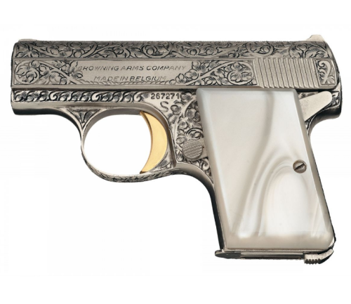 Nice little .25acp Baby Browning with Renaissance engraving.