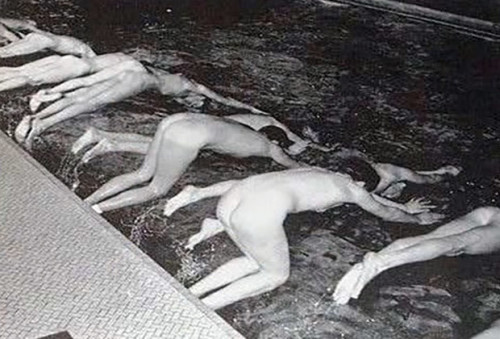 ultrawolvesunderthefullmoon:  The YMCA Swimming Pool it was common for men and boys to swim, or rather “sea bathe” in the buff from the early 1700s through much of the 1800s, which was curtailed when rail systems began allowing the masses to vacation