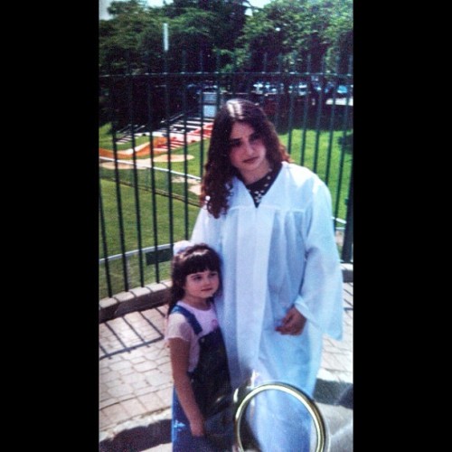 Throwback Thursday to when I wore a Slipknot shirt under my 8th graduation & @rachel_edge was at her cutest. #gothgirl #slipknot #nutley #itssaturdayiknow