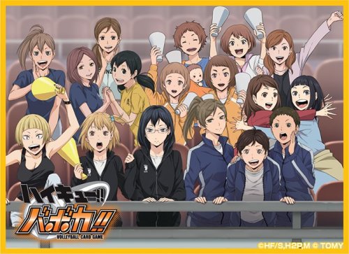 honyakukanomangen:  New Vobaca special card featuring Karasuno at karaoke (which is also one of the images used in the Vobaca x Karaoke no Tetsujin campaign [More here]). Also, bonus card protector featuring all (or at least most of) the Haikyuu!! girls~~