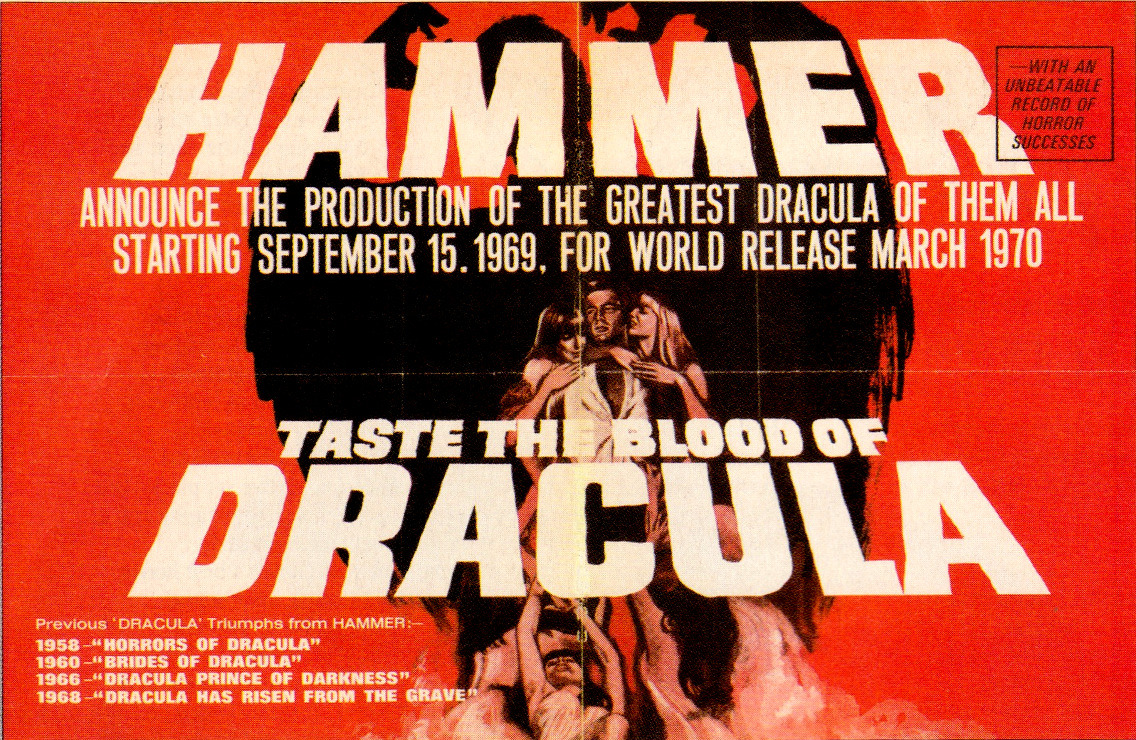 Ad for Taste The Blood Of Dracula, from Hammer Horror magazine, No 4 (Marvel Magazines,