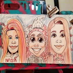 Caricature done today at the Melrose Arts