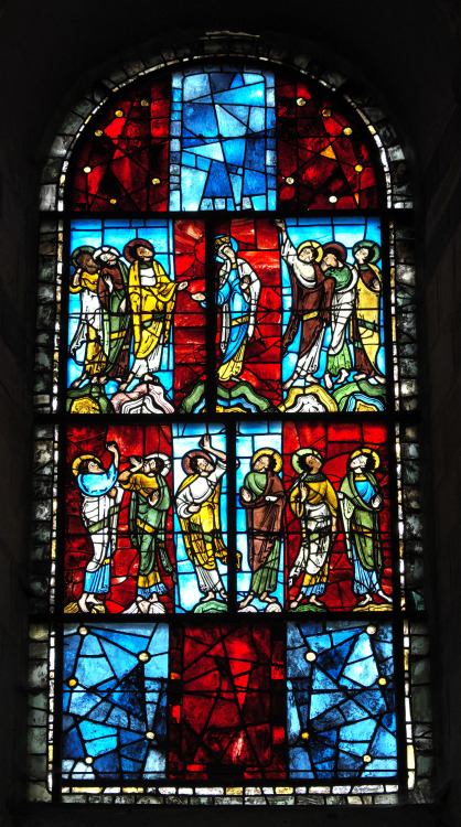 Ascension of the Virgin; vitrage in Cathedral Saint- Julien in Le Mans in Sarthe, France;  11th-12th