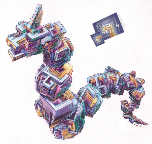 wentzelepsy: Bismuth Onix iguanamouth did a series of onix pokemon in other minerals, and recently I
