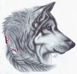 wolveswolves:   icepaw99 submitted:   A wolf tattoo design I drew that I’m planning to get on my leg at some point :3 