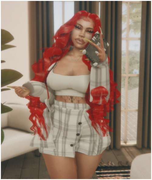 Shantel decided to do red Hair - @kikovanitysimmerPoses - @afrosimtricsimmer