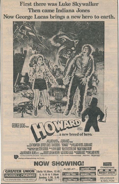 browsethestacks:Vintage Ad - Howard The Duck The Movie (1986)