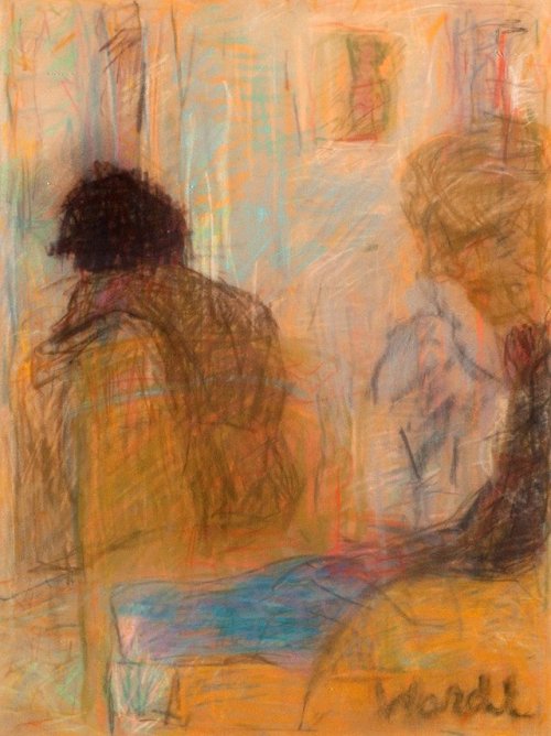 Interior    -    Rafael WardiFinnish, b.1928-Pastel , 40 x 30 cm.